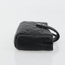 CHANEL Matelasse Coin Purse Lamb Skin Black Silver CC Auth 161338A-3