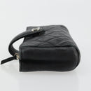 CHANEL Matelasse Coin Purse Lamb Skin Black Silver CC Auth 161338A-4
