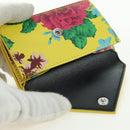 BALENCIAGA Paper Mini Wallet Trifold Leather Yellow Silver 391446 Auth 161339M-18