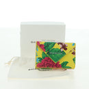BALENCIAGA Paper Mini Wallet Trifold Leather Yellow Silver 391446 Auth 161339M-12