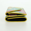BALENCIAGA Paper Mini Wallet Trifold Leather Yellow Silver 391446 Auth 161339M-3