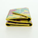 BALENCIAGA Paper Mini Wallet Trifold Leather Yellow Silver 391446 Auth 161339M-4