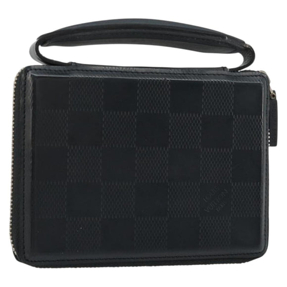 LOUIS VUITTON Damie Grasset Petit Monet Geldbörse Schwarz M92170 LV Auth 161340