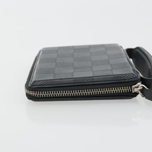 LOUIS VUITTON Damie Grasset Petit Monet Geldbörse Schwarz M92170 LV Auth 161340