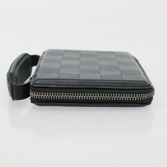 LOUIS VUITTON Damie Grasset Petit Monet Geldbörse Schwarz M92170 LV Auth 161340