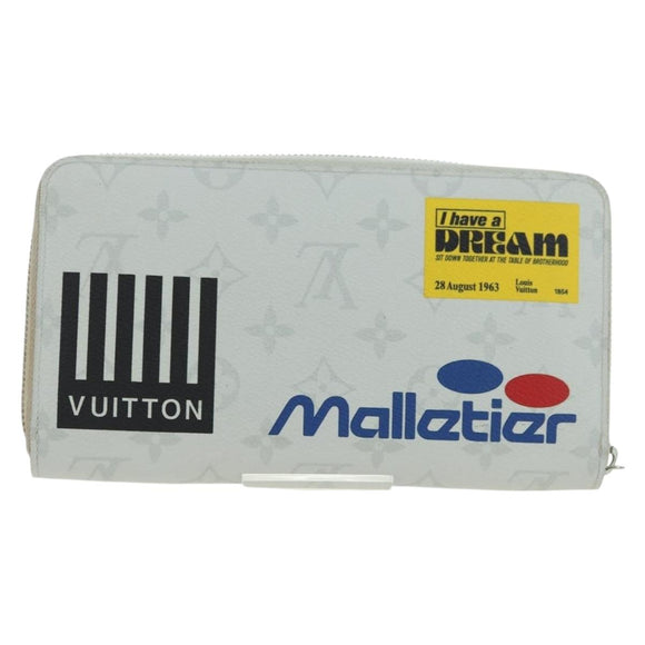 LOUIS VUITTON Monogram White Zippy Organizer Wallet Black M67824 LV Auth 161342M