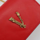 VERSACE Ketting Schoudertasje Leer Rood Goud Orig. 161343A-18