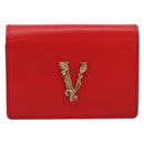 VERSACE Ketting Schoudertasje Leer Rood Goud Orig. 161343A-13