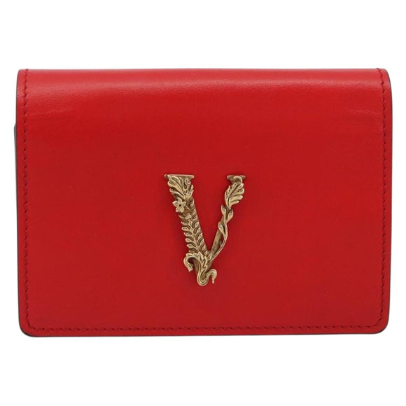 VERSACE Ketting Schoudertasje Leer Rood Goud Orig. 161343A