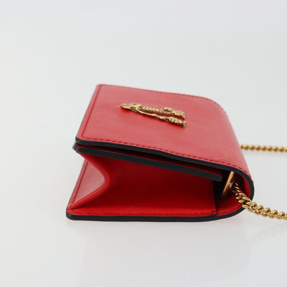 VERSACE Ketting Schoudertasje Leer Rood Goud Orig. 161343A
