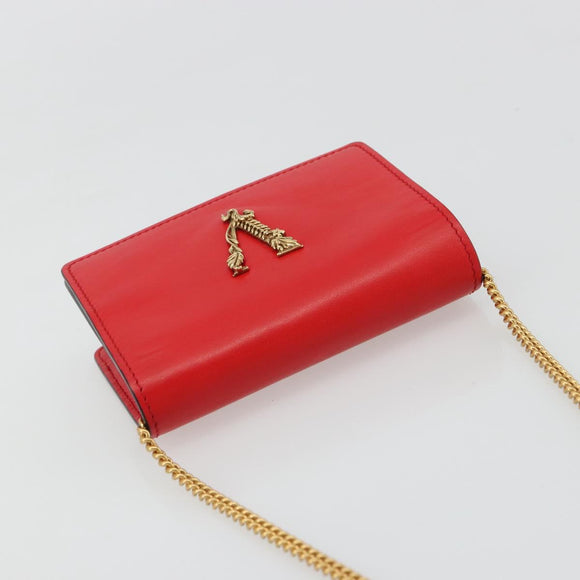 VERSACE Ketting Schoudertasje Leer Rood Goud Orig. 161343A