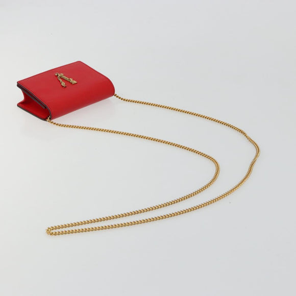 VERSACE Ketting Schoudertasje Leer Rood Goud Orig. 161343A