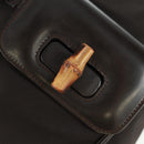GUCCI Bamboo Backpack Nylon Brown Silver 003 1119 0016 Auth 161351-22