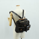 GUCCI Bamboo Backpack Nylon Brown Silver 003 1119 0016 Auth 161351-32