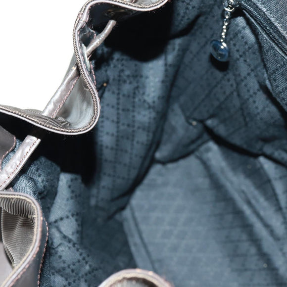 GUCCI Bamboo Backpack Nylon Brown Silver 003 2058 0016 5 Auth 161352