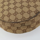 GUCCI GG Canvas Shoulder Bag Beige Silver 122790 Auth 161355-15