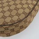 GUCCI GG Canvas Shoulder Bag Beige Silver 122790 Auth 161355-16