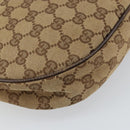 GUCCI GG Canvas Shoulder Bag Beige Silver 122790 Auth 161355-17