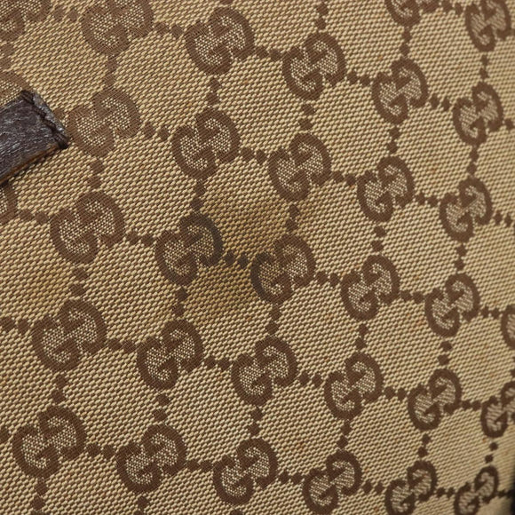 GUCCI GG Canvas Shoulder Bag Beige Silver 122790 Auth 161355