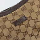 GUCCI GG Canvas Shoulder Bag Beige Silver 122790 Auth 161355-18