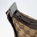 GUCCI GG Canvas Shoulder Bag Beige Silver 122790 Auth 161355-10
