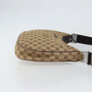 GUCCI GG Canvas Shoulder Bag Beige Silver 122790 Auth 161355-3