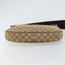 GUCCI GG Canvas Shoulder Bag Beige Silver 122790 Auth 161355-5