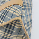 BURBERRY Nova Check Blue Label Hand Bag Canvas Blue Silver Auth 161356-16