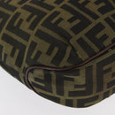 FENDI Zucca Canvas Hand Bag Brown Black Auth 161357-9