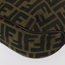 FENDI Zucca Canvas Hand Bag Brown Black Auth 161357-14