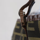 FENDI Zucca Canvas Hand Bag Brown Black Auth 161357-10