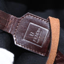 FENDI Zucca Canvas Hand Bag Brown Black Auth 161357-11