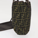 FENDI Zucca Canvas Hand Bag Brown Black Auth 161357-3