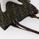 FENDI Zucca Canvas Hand Bag Brown Black Auth 161357-6