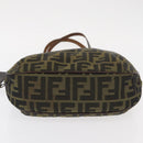 FENDI Zucca Canvas Hand Bag Brown Black Auth 161357-5