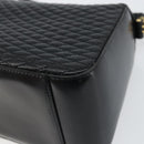 BALLY Hand Bag Leather Black Gold Auth 161359-12