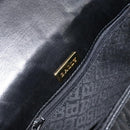 BALLY Hand Bag Leather Black Gold Auth 161359-16