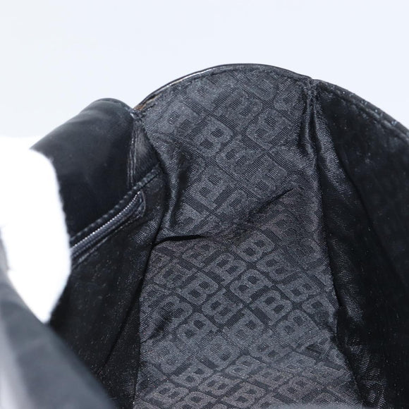 BALLY Hand Bag Leather Black Gold Auth 161359