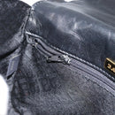 BALLY Hand Bag Leather Black Gold Auth 161359-20