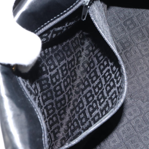BALLY Hand Bag Leather Black Gold Auth 161359