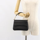 BALLY Hand Bag Leather Black Gold Auth 161359-23