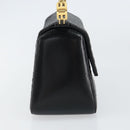 BALLY Hand Bag Leather Black Gold Auth 161359-5
