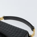 BALLY Hand Bag Leather Black Gold Auth 161359-8