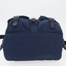 PRADA Backpack Nylon Navy Silver Auth 161363-15