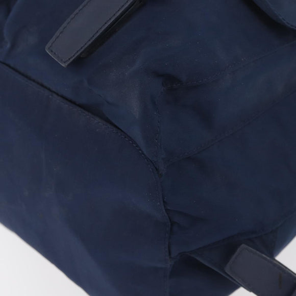 PRADA Backpack Nylon Navy Silver Auth 161363