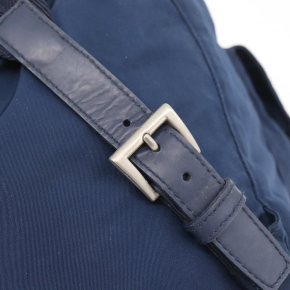 PRADA Backpack Nylon Navy Silver Auth 161363