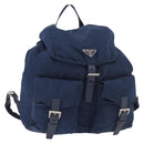PRADA Backpack Nylon Navy Silver Auth 161363-1