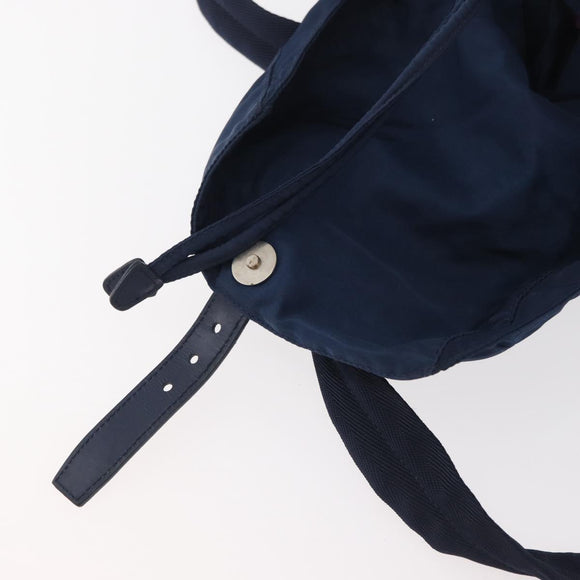 PRADA Backpack Nylon Navy Silver Auth 161363