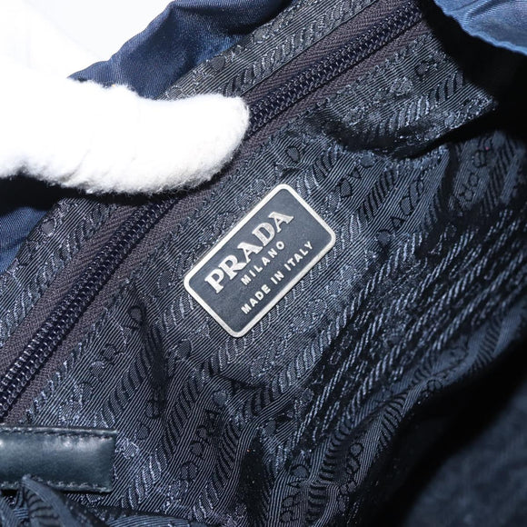 PRADA Backpack Nylon Navy Silver Auth 161363