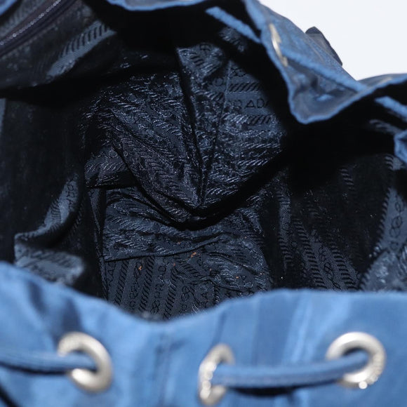 PRADA Backpack Nylon Navy Silver Auth 161363